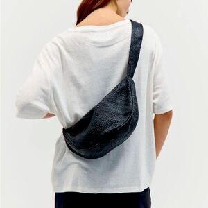 St. Agni Woven Crescent Bag - Black